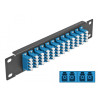 Delock 10″ LWL Patchpanel 12 Port LC Quad blau 1 HE schwarz