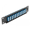 Delock 10″ LWL Patchpanel 12 Port LC Quad blau 1 HE schwarz