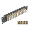Delock 10″ LWL Patchpanel 12 Port LC Quad beige 1 HE schwarz