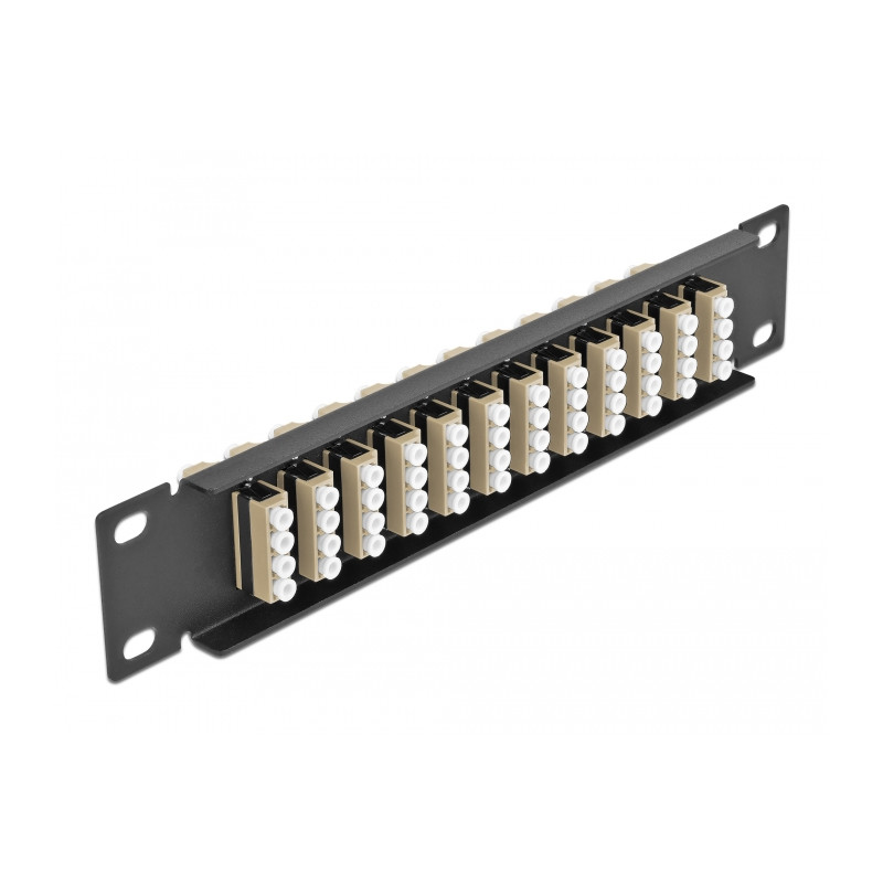 Delock 10″ LWL Patchpanel 12 Port LC Quad beige 1 HE schwarz