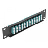 Delock 10″ LWL Patchpanel 12 Port LC Quad aqua 1 HE schwarz