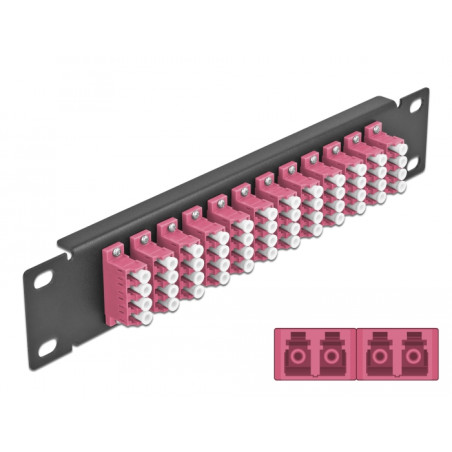 Delock 10″ LWL Patchpanel 12 Port LC Quad violett 1 HE schwarz