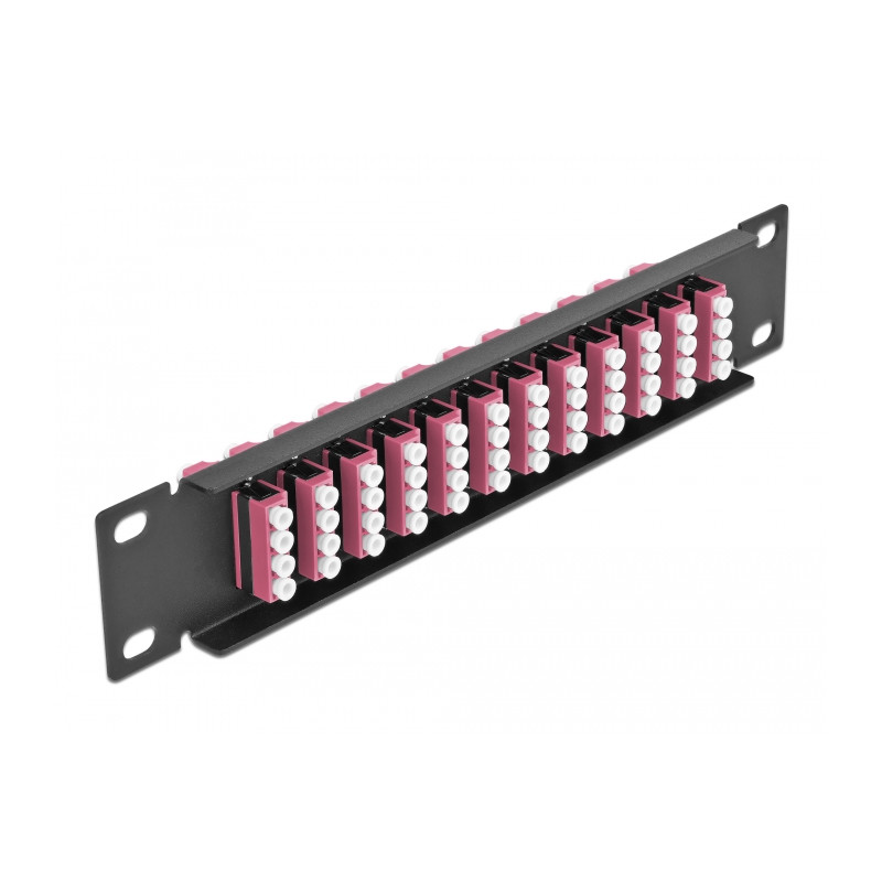 Delock 10″ LWL Patchpanel 12 Port LC Quad violett 1 HE schwarz