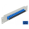 Delock 10″ LWL Patchpanel 12 Port SC Simplex blau 1 HE grau