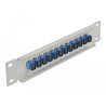 Delock 10″ LWL Patchpanel 12 Port SC Simplex blau 1 HE grau