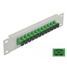 Delock 10″ LWL Patchpanel 12 Port SC Simplex grün 1 HE grau