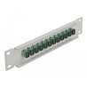 Delock 10″ LWL Patchpanel 12 Port SC Simplex grün 1 HE grau