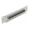 Delock 10″ LWL Patchpanel 12 Port SC Simplex beige 1 HE grau