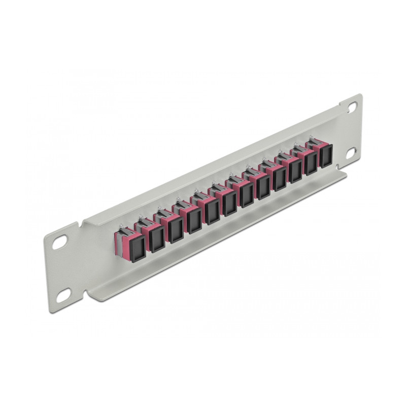 Delock 10″ LWL Patchpanel 12 Port SC Simplex violett 1 HE grau