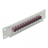 Delock 10″ LWL Patchpanel 12 Port SC Simplex violett 1 HE grau