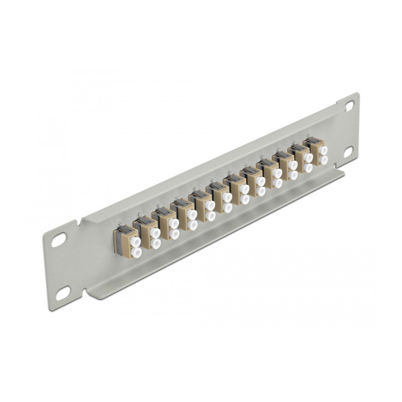 Delock 10″ LWL Patchpanel 12 Port LC Duplex beige 1 HE grau