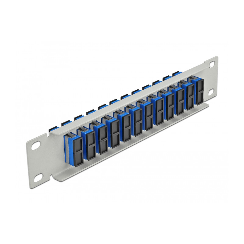 Delock 10″ LWL Patchpanel 12 Port SC Duplex blau 1 HE grau