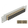 Delock 10″ LWL Patchpanel 12 Port SC Duplex beige 1 HE grau