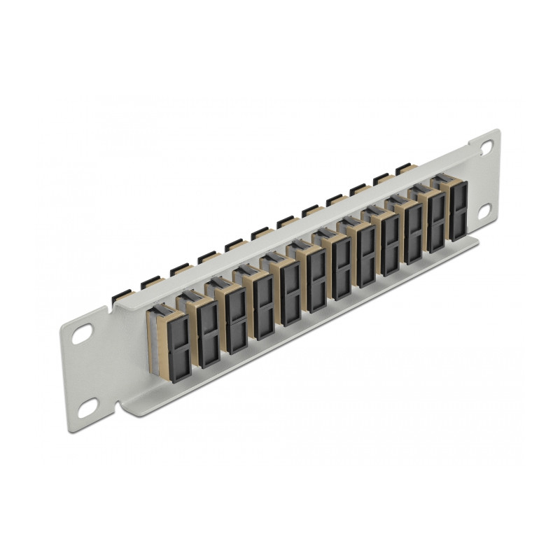 Delock 10″ LWL Patchpanel 12 Port SC Duplex beige 1 HE grau