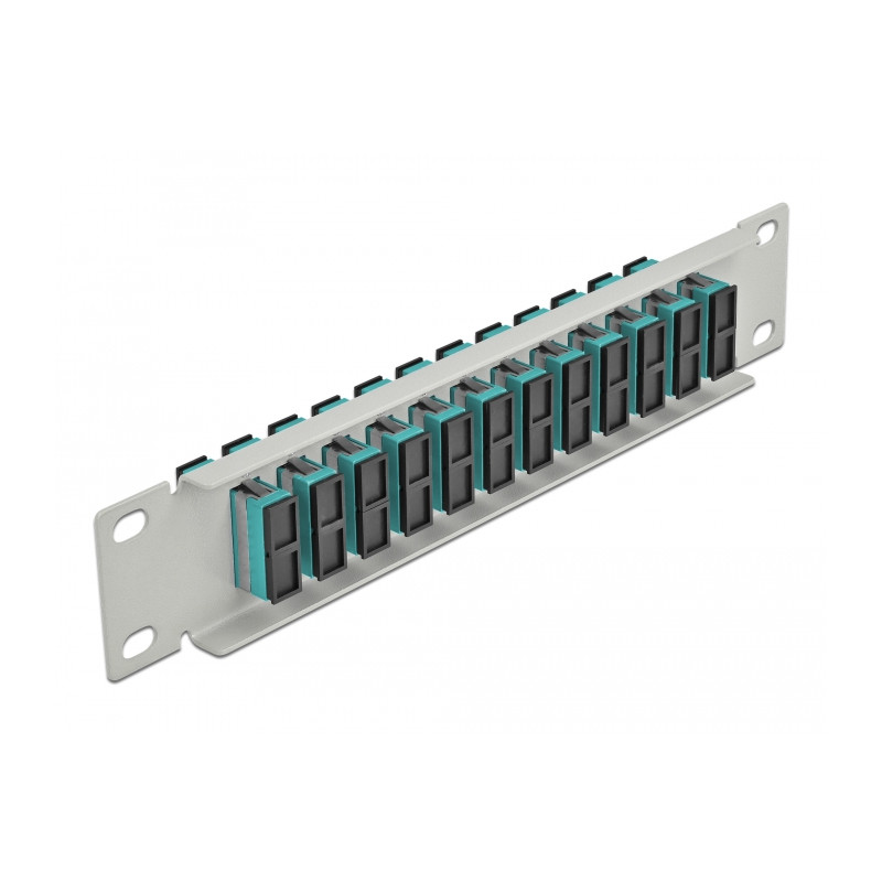Delock 10″ LWL Patchpanel 12 Port SC Duplex aqua 1 HE grau