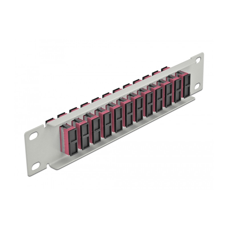 Delock 10″ LWL Patchpanel 12 Port SC Duplex violett 1 HE grau