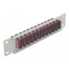 Delock 10″ LWL Patchpanel 12 Port SC Duplex violett 1 HE grau