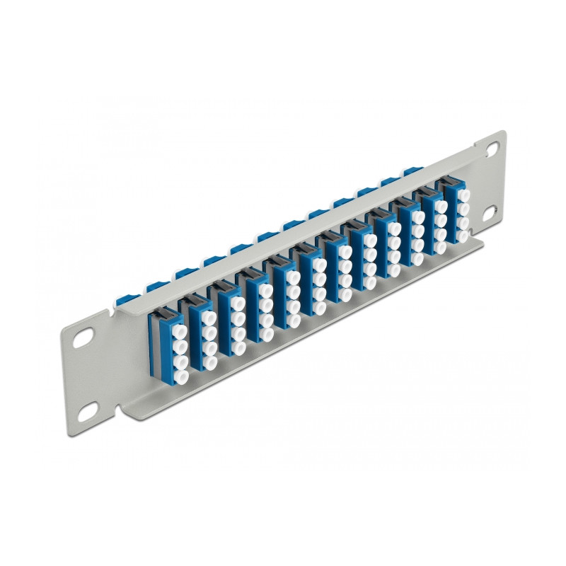 Delock 10″ LWL Patchpanel 12 Port LC Quad blau 1 HE grau