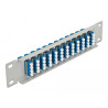 Delock 10″ LWL Patchpanel 12 Port LC Quad blau 1 HE grau
