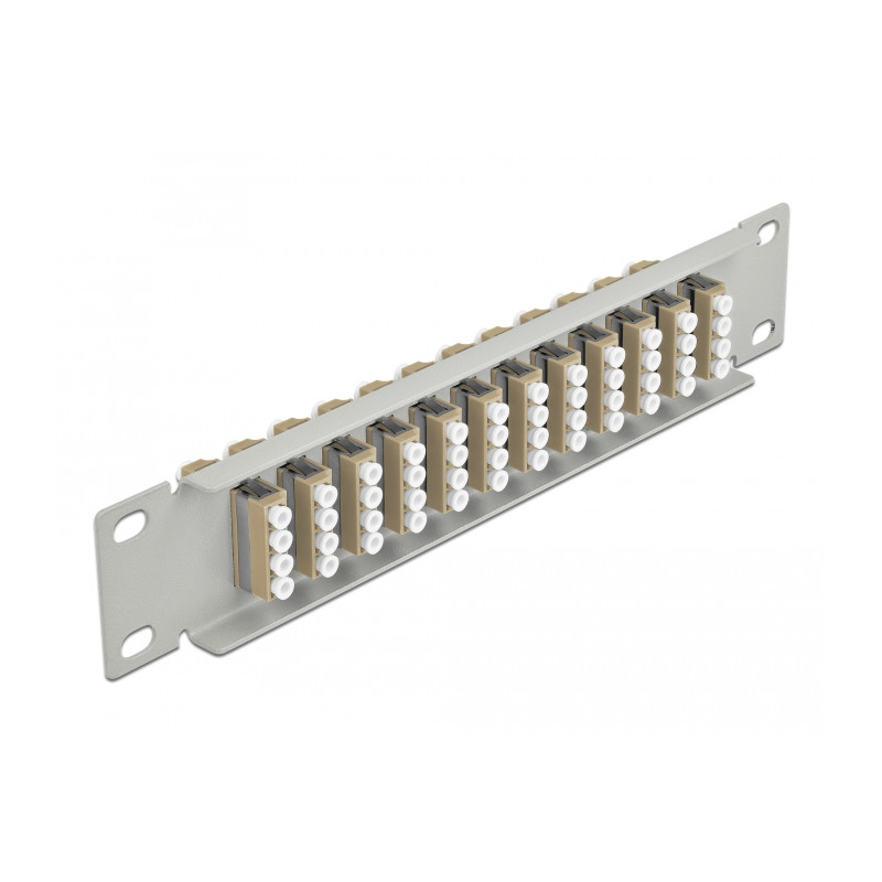 Delock 10″ LWL Patchpanel 12 Port LC Quad beige 1 HE grau