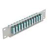 Delock 10″ LWL Patchpanel 12 Port LC Quad aqua 1 HE grau