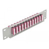 Delock 10″ LWL Patchpanel 12 Port LC Quad violett 1 HE grau