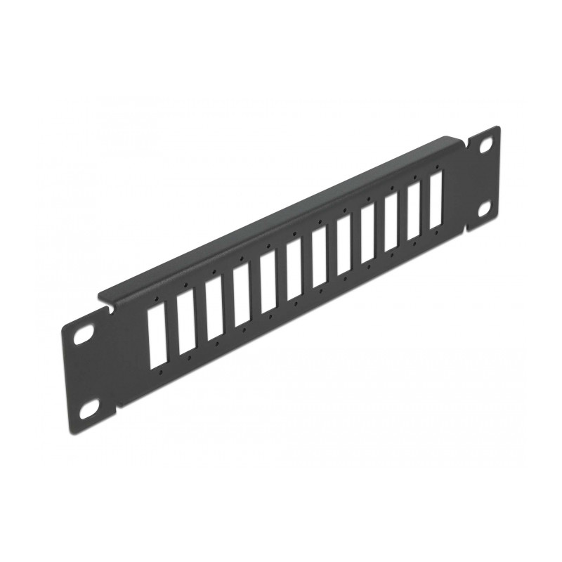 Delock 10″ LWL Patchpanel 12 Port für SC Duplex / LC Quad 1 HE schwarz