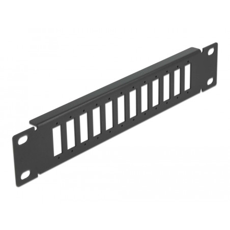 Delock 10″ LWL Patchpanel 12 Port für SC Duplex / LC Quad 1 HE schwarz