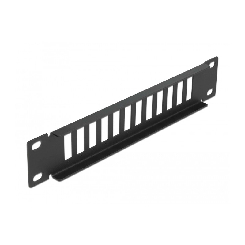 Delock 10″ LWL Patchpanel 12 Port für SC Duplex / LC Quad 1 HE schwarz