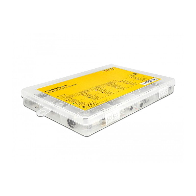 Delock Crimpbox 48-teilig 50 Ohm mit BNC, TNC und N Konnektoren