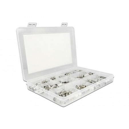 Delock Crimpbox 70-teilig 75 Ohm mit BNC, TNC und F Konnektoren