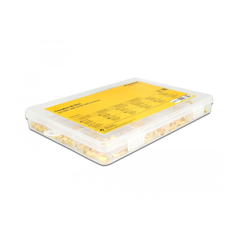 Delock Crimpbox 120-teilig 50 Ohm mit SMA, SMB und RP-SMA Konnektoren