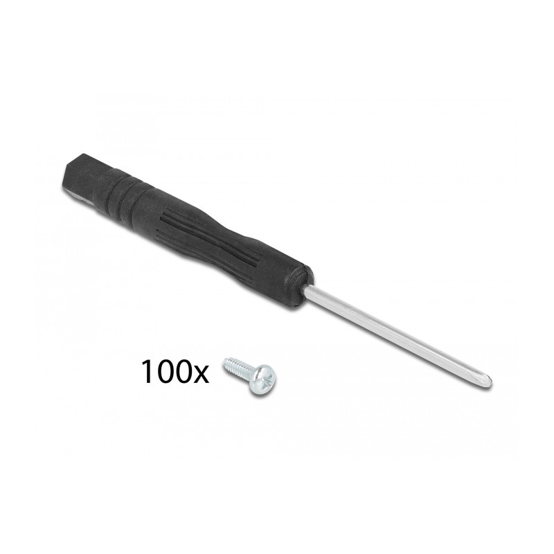 Delock Schrauben und Schraubendreher für LWL Adapter (SC, LC, ST) 100 Stück