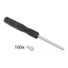 Delock Schrauben und Schraubendreher für LWL Adapter (SC, LC, ST) 100 Stück