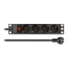Delock 10″ Steckdosenleiste 4-fach mit Schutzkontakt Schalter 1 HE schwarz