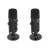 Delock Multifunktionales Doppelkapsel USB Mikrofon mit 3,5 mm Klinken Kopfhöreranschluss und Lautstärkeregler + Quick-Mute Funkt