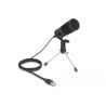 Delock USB Kondensator Mikrofon mit Ständer 24 Bit / 192 kHz für PC und Notebook