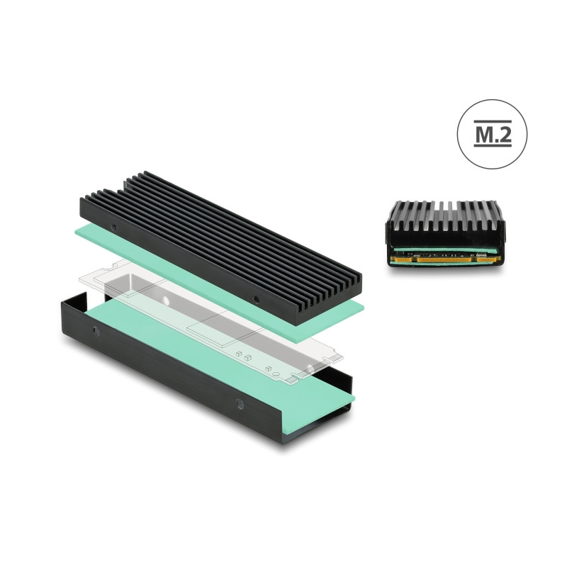 Delock Kühlkörper für M.2 SSD 2280 schwarz