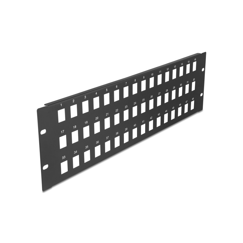 Delock 19″ Keystone Patchpanel 48 Port 3 HE schwarz