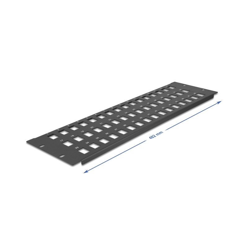 Delock 19″ Keystone Patchpanel 48 Port 3 HE schwarz