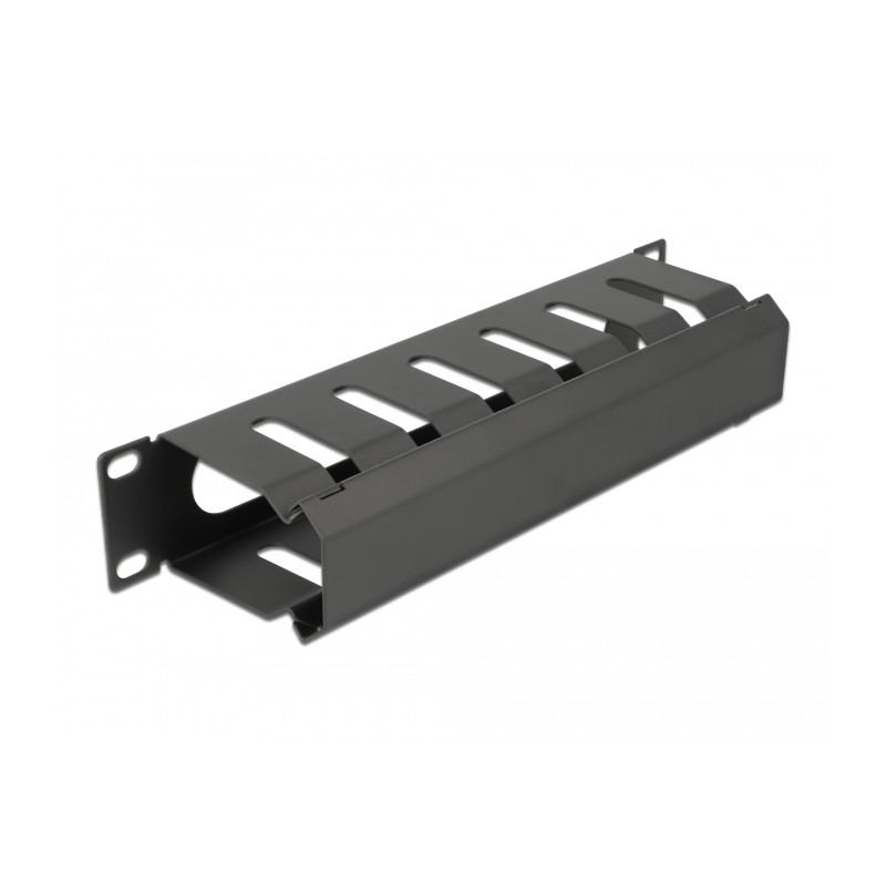 Delock 10″ Kabelmanagement Rangierpanel mit Öffnung 1 HE schwarz