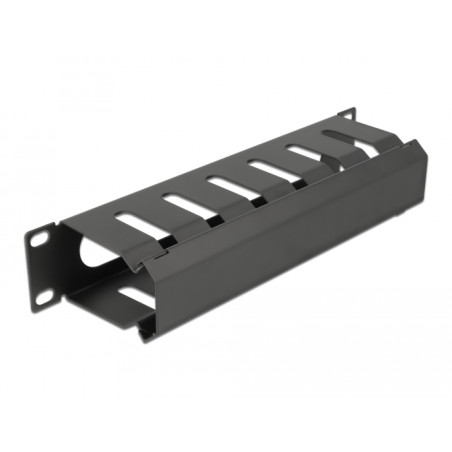 Delock 10″ Kabelmanagement Rangierpanel mit Öffnung 1 HE schwarz