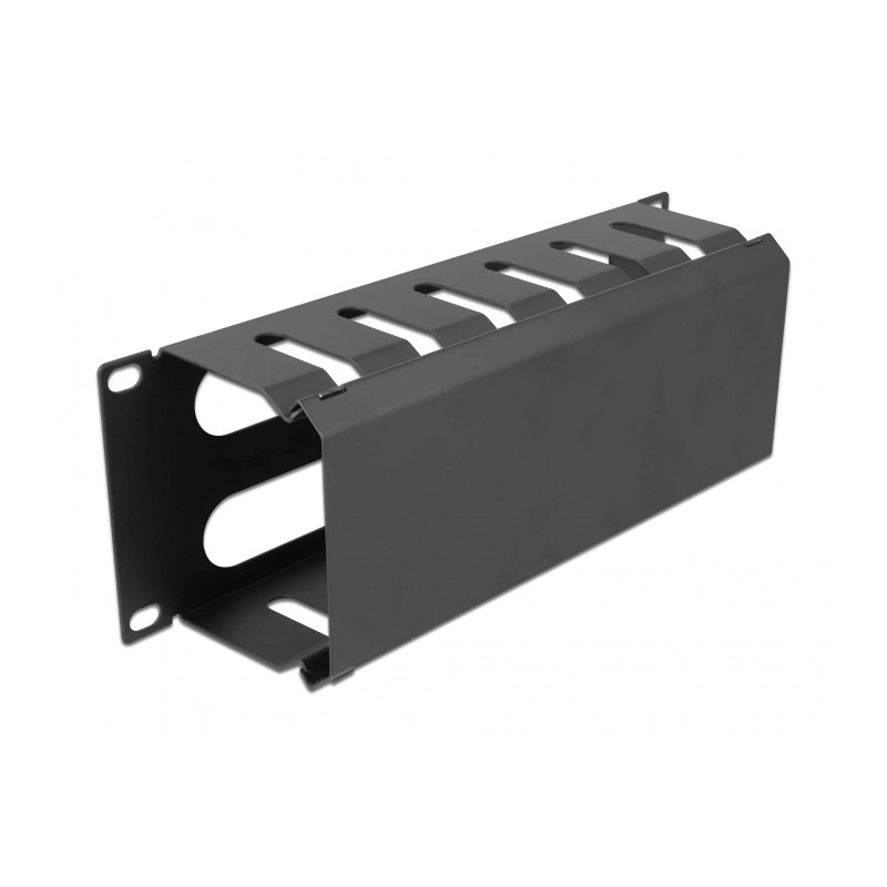 Delock 10″ Kabelmanagement Rangierpanel mit 2 Öffnungen 1 HE schwarz