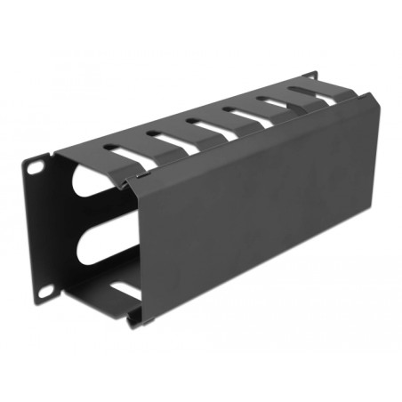 Delock 10″ Kabelmanagement Rangierpanel mit 2 Öffnungen 1 HE schwarz