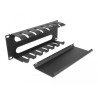 Delock 10″ Kabelmanagement Rangierpanel mit 2 Öffnungen 1 HE schwarz