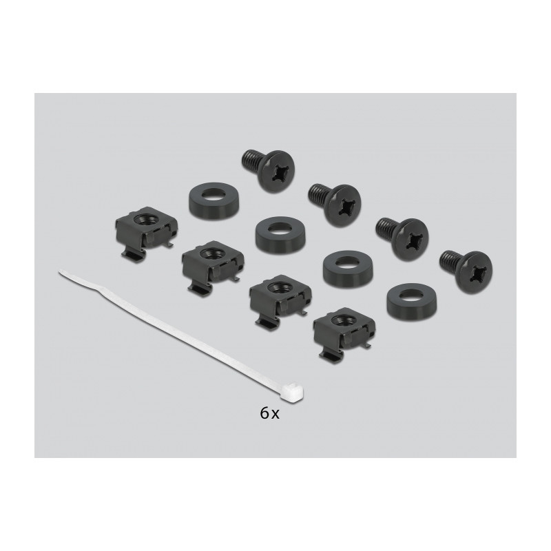 Delock 10″ Kabelmanagement Bürstenleiste mit Kabelbefestigung 1 HE schwarz
