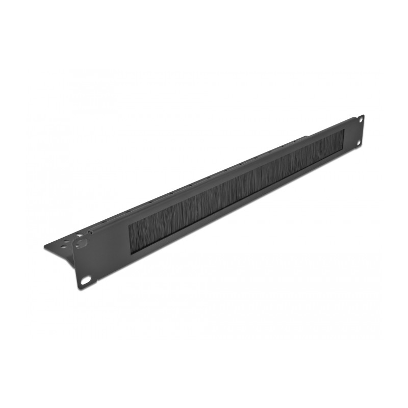Delock 19″ Kabelmanagement Bürstenleiste mit Kabelbefestigung 1 HE schwarz