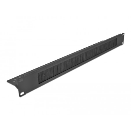 Delock 19″ Kabelmanagement Bürstenleiste mit Kabelbefestigung 1 HE schwarz