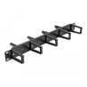 Delock 19″ Kabelmanagement Rangierpanel beidseitig mit 9 Bügeln (5 x vertikal, 4 x 45° geneigt) 1 HE schwarz