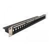 Delock 19″ Keystone Patchpanel 24 Port mit Entlastungsschiene schwarz
